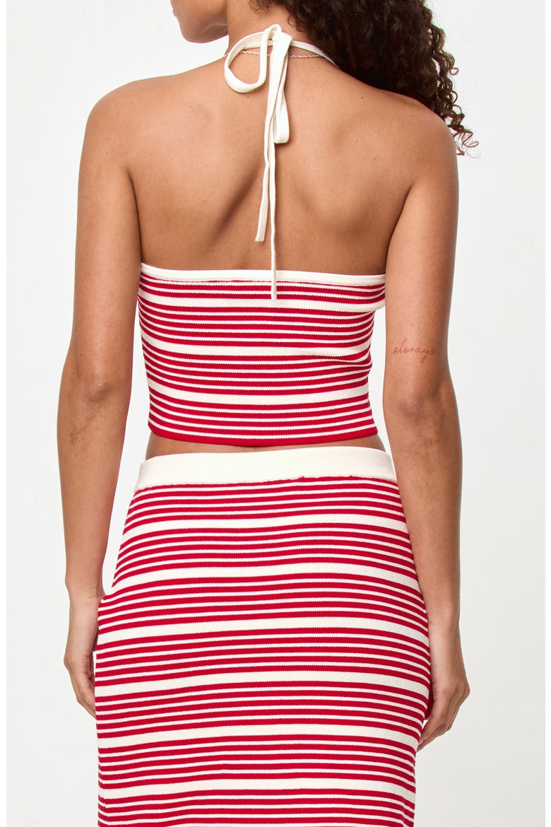 Positano Stripe Halter Rib Crop Cover-Up Top, Alternate, color, SUPERBLOOM STRIPE