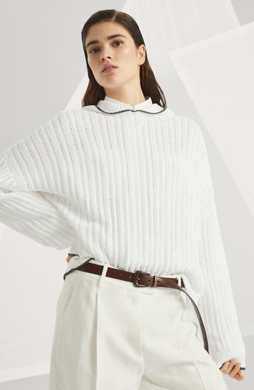 Brunello Cucinelli Sweatshirt With Monili In White