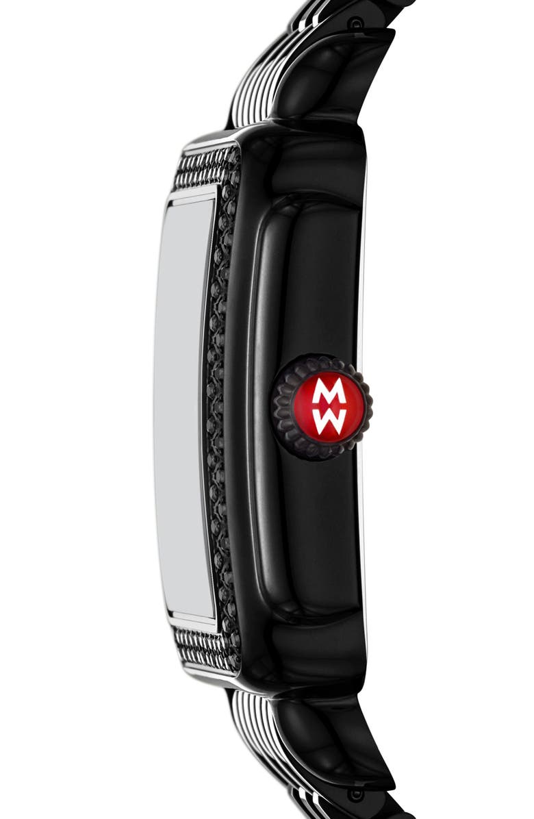 MICHELE Deco Madison Mid Noir Diamond Bracelet Watch, 31mm, Alternate, color,