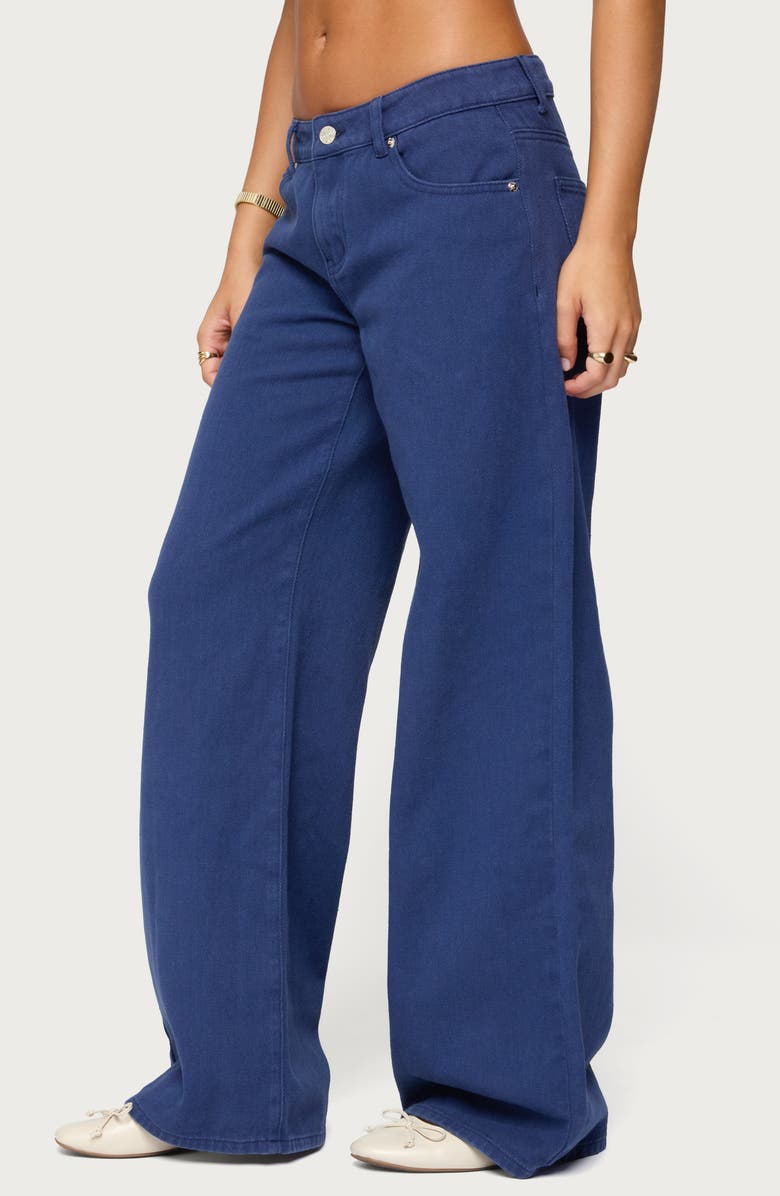 EDIKTED Daytime Low Rise Wide Leg Jeans, Alternate, color, Navy