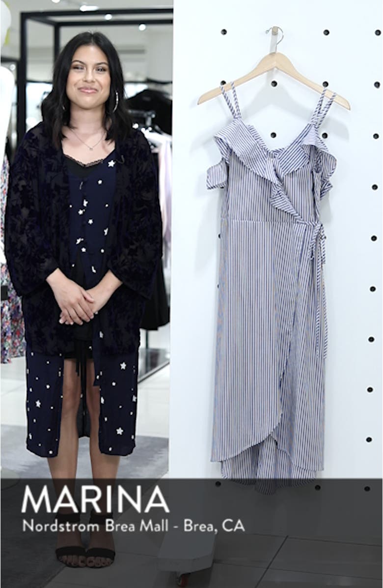 Stripe Ruffle Wrap Dress, sales video thumbnail