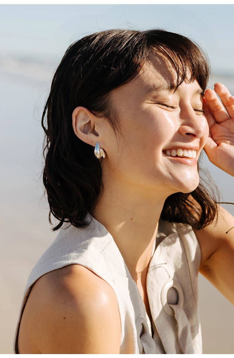 Noonday Double Dew Drop Earrings, Alternate, color, Silver