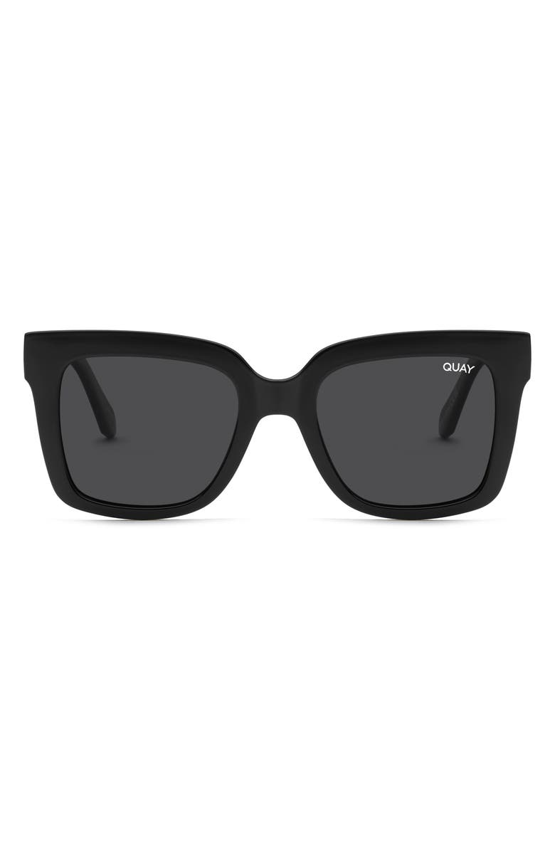 QUAY Icy 52mm Square Polarized Sunglasses, Main, color, Blk Blkpol
