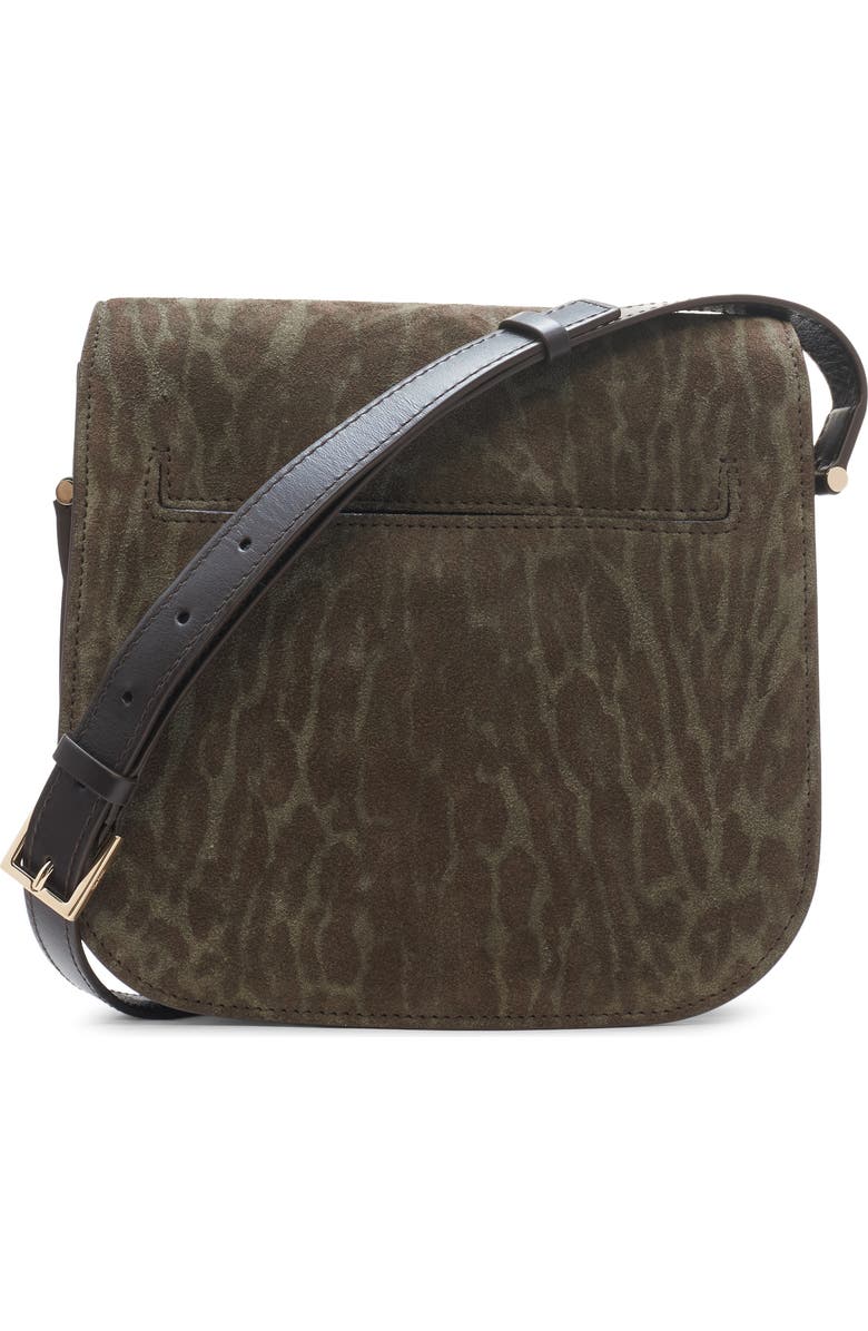 TOM FORD Mini Tara Animal Print Suede Crossbody Bag, Alternate, color, Brown/ Khaki