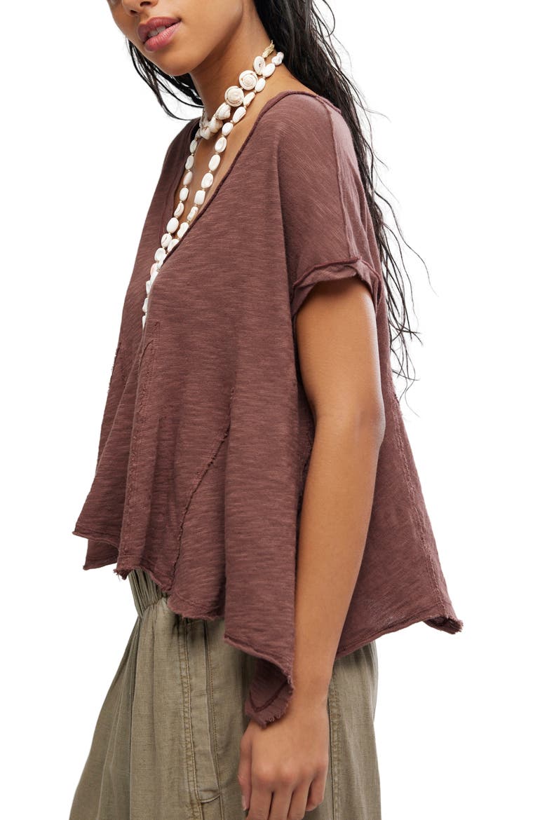 Swing Along With Me Cotton & Linen Blend T-Shirt, Alternate, color, BRUNETTE