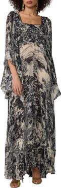 Diane von Furstenberg Uma Abstract Print Maxi Dress