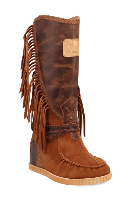 Dingo Natchez Fringe Moc Toe Boot In Brown