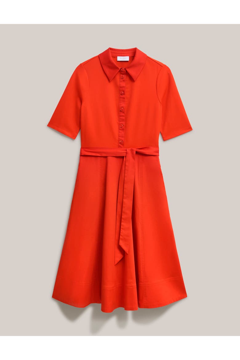 Loretta Midi Shirt Dress, Alternate, color, Tomato Red