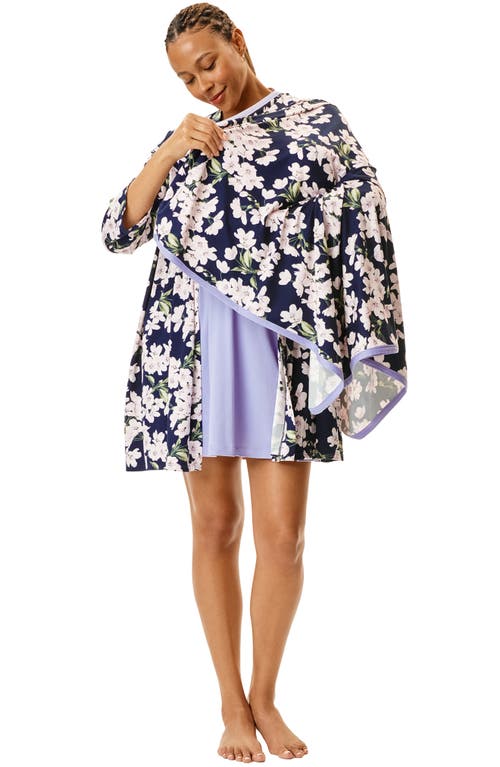 Motherhood Maternity Maternity Robe And Nursing Chemise Sleep Set With Baby Swaddle In Blue