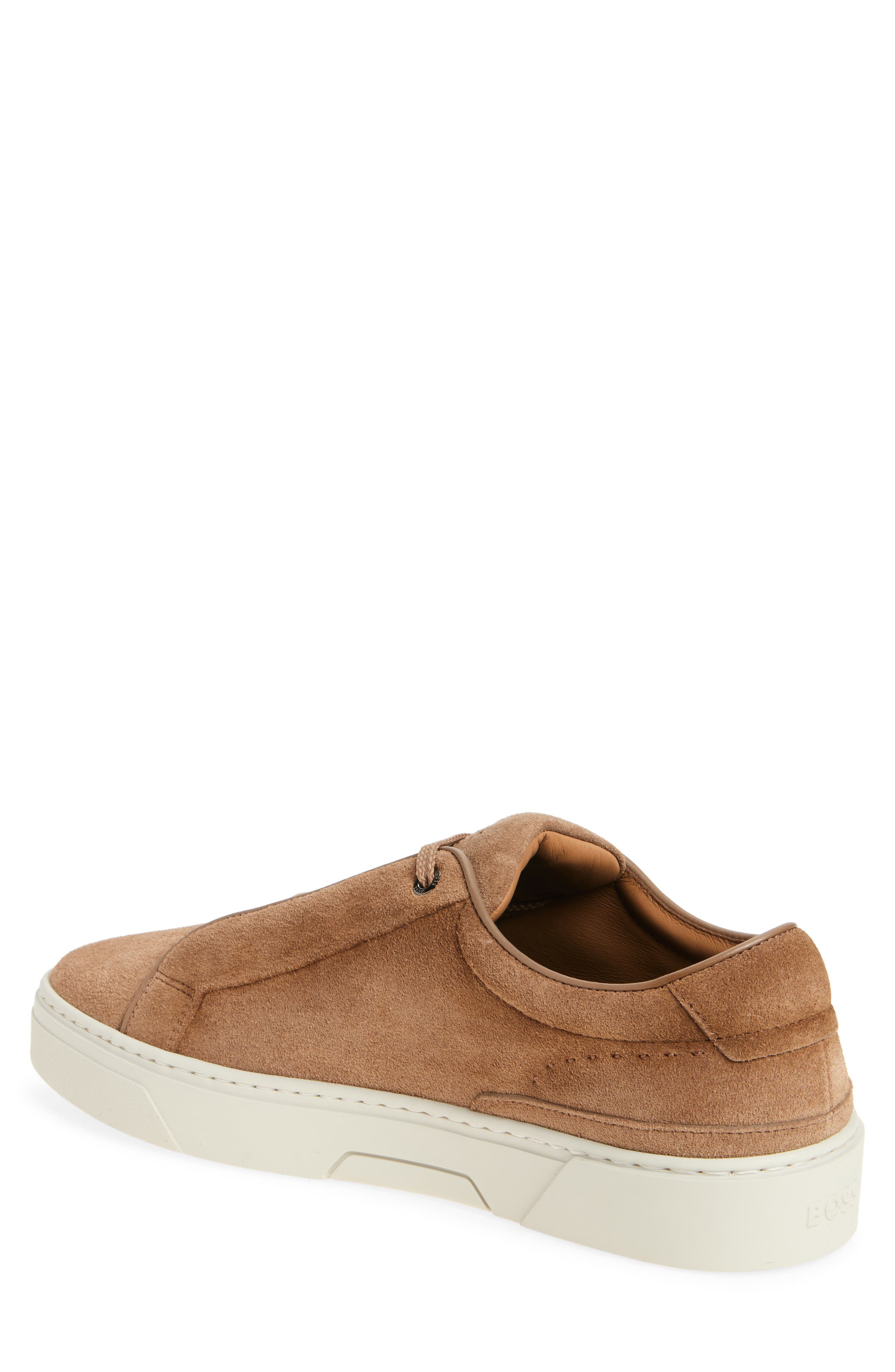 BOSS Gary Suede Sneaker, Alternate, color, Med Bge