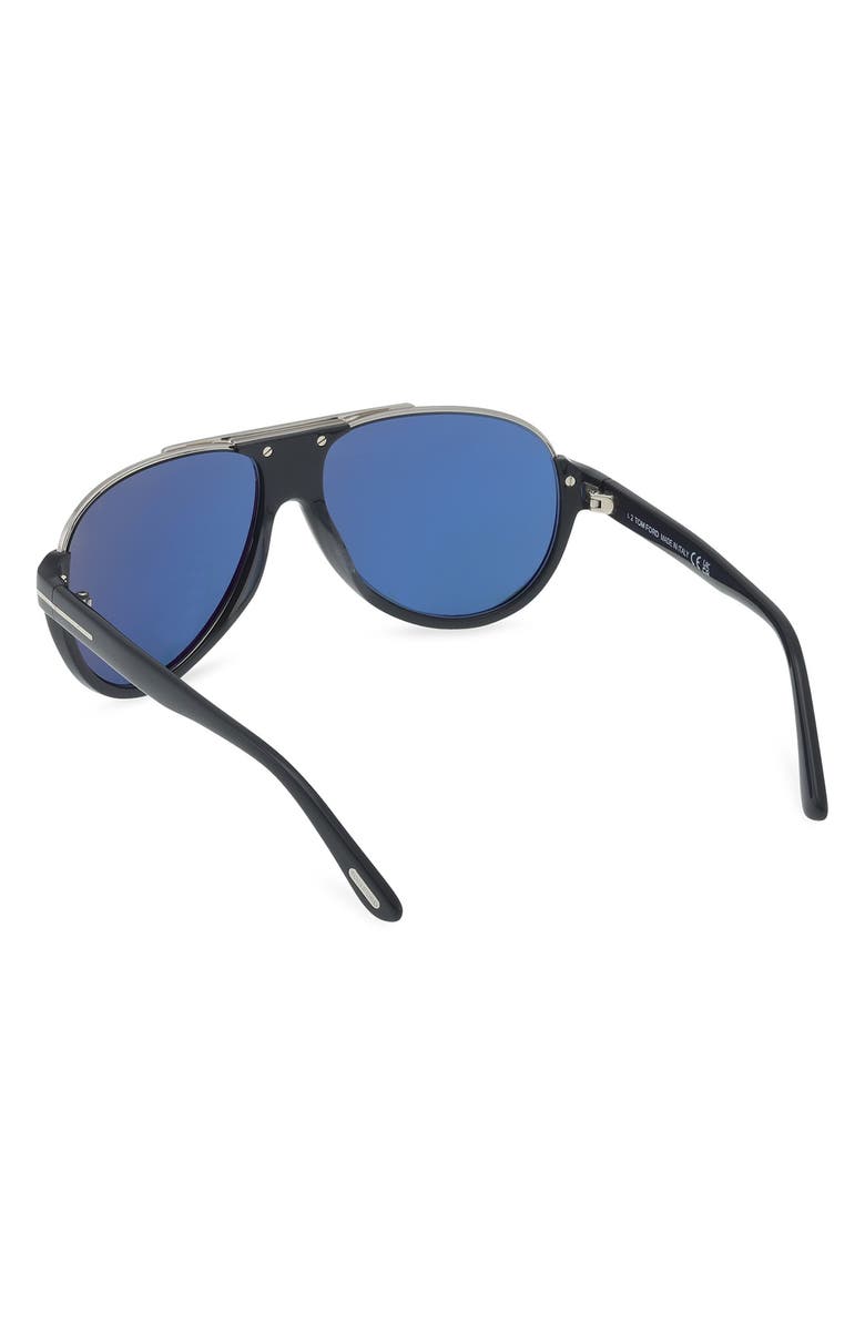 TOM FORD 'Dimitry' 59mm Aviator Sunglasses, Alternate, color, Shiny Palladium / Blue