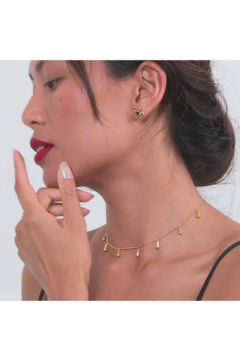 Large Splash Studs, Alternate, color, Gold Vermeil