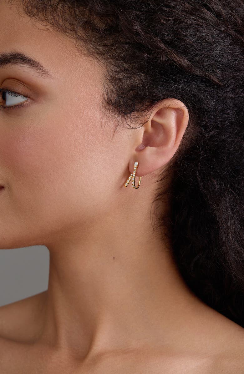 Bony Levy Gatsby 18K Gold Diamond Hoop Earrings, Alternate, color, 18Ky Gold