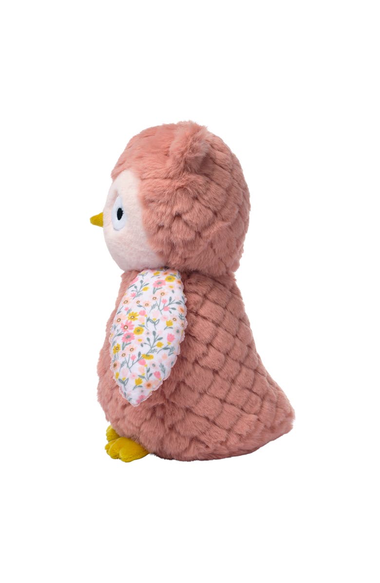 Lambs & Ivy Little Garden Textured Floral Plush Owl Stuffed Animal Toy - Twiggy, Alternate, color, Pink