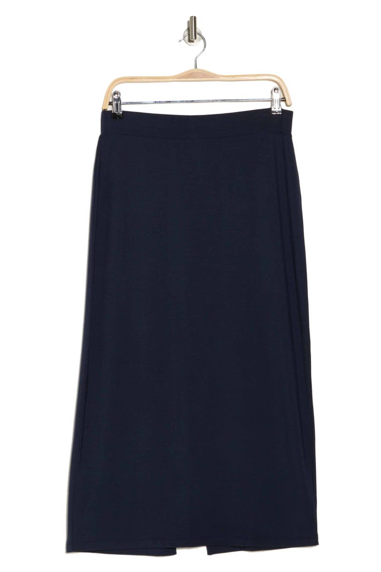 Pull-On Midi Skirt, Alternate, color, NAVY