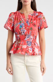 SUGARLIPS Oreanna Floral Sarina Smocked Top