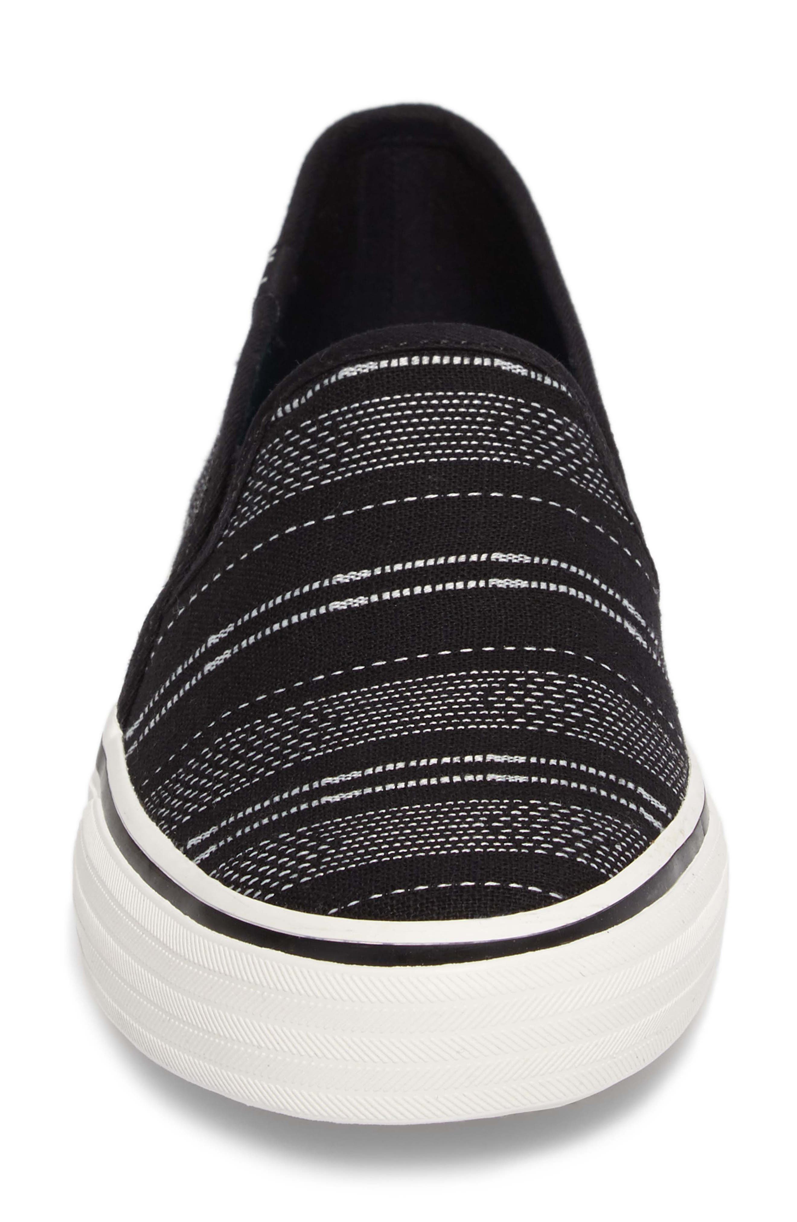 Double Decker Baja Stripe Slip-On Sneaker, Alternate, color, BLACK