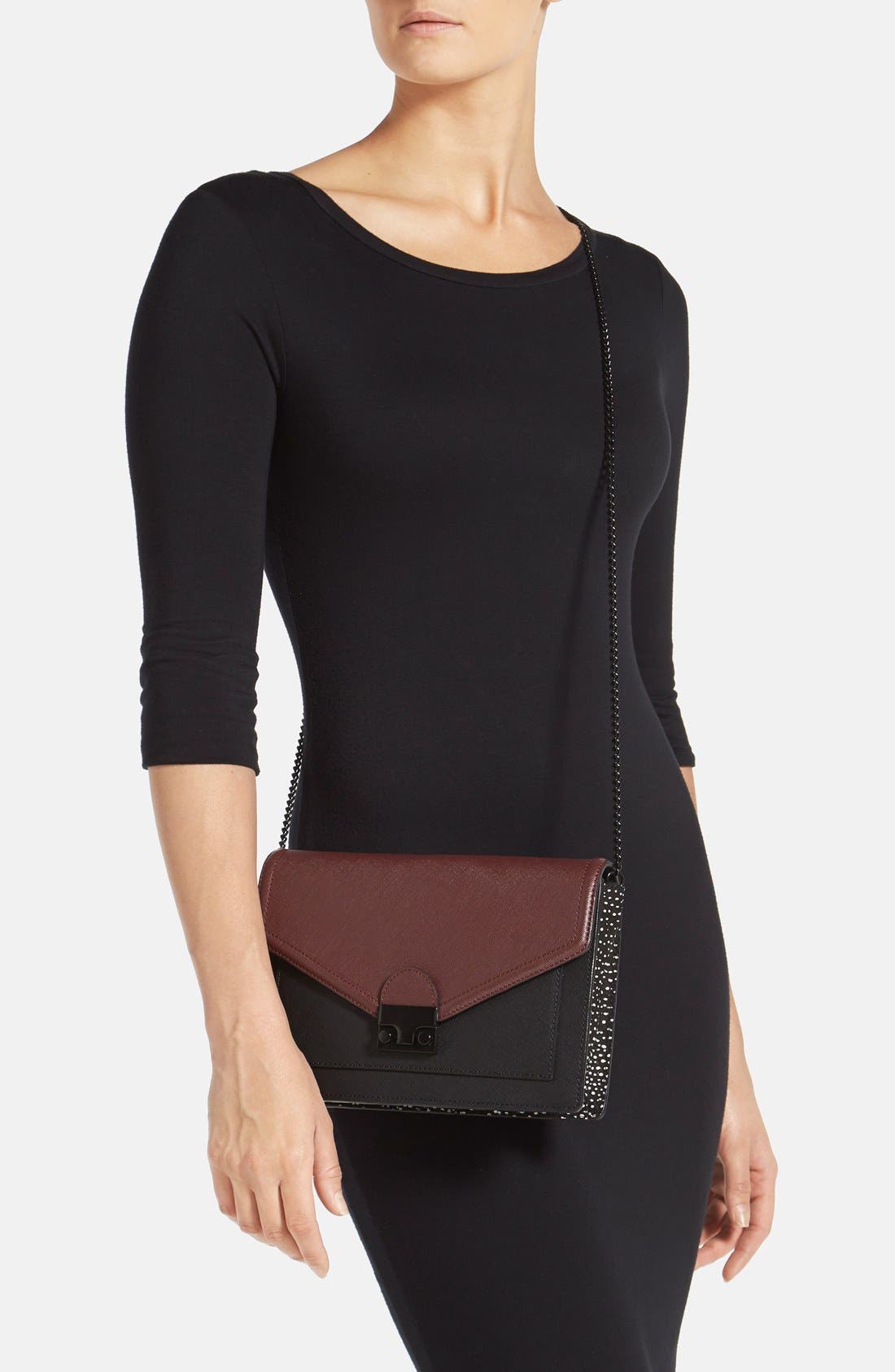 'Rider' Clutch, Alternate, color, MAROON/ BLACK