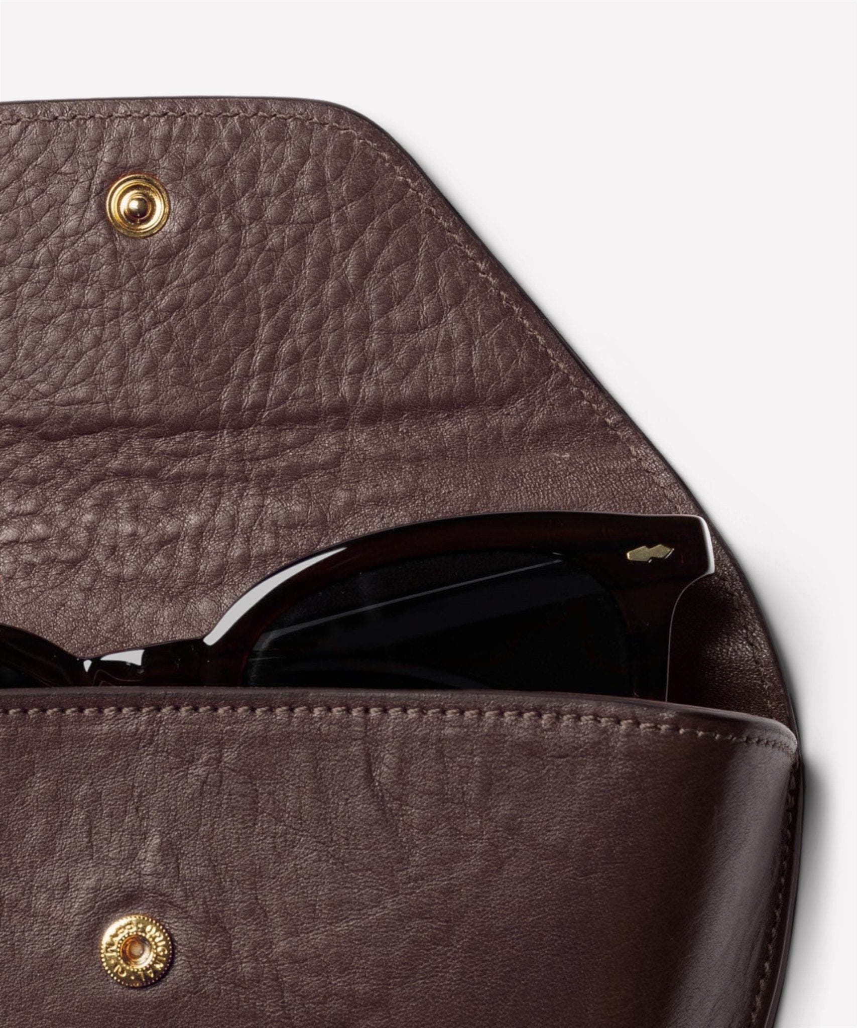Hard Sunglass Case No. 251, Alternate, color, Vintage Walnut Leather