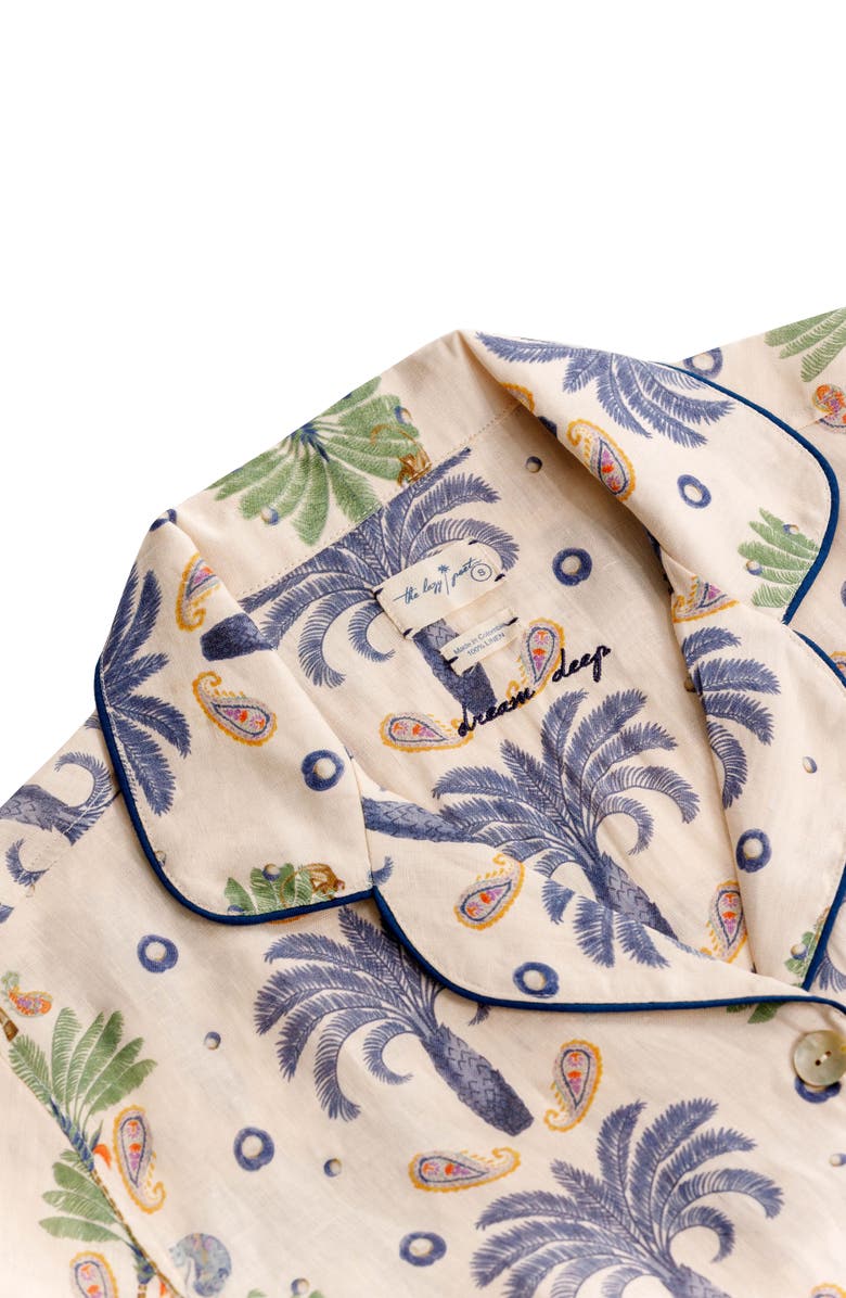 The Lazy Poet Nina Linen Short Pajamas, Alternate, color, White