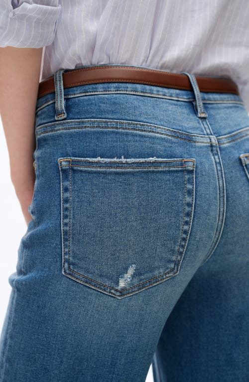 Bayeas Cuffed Low Rise Relaxed Straight Leg Jeans In Blue