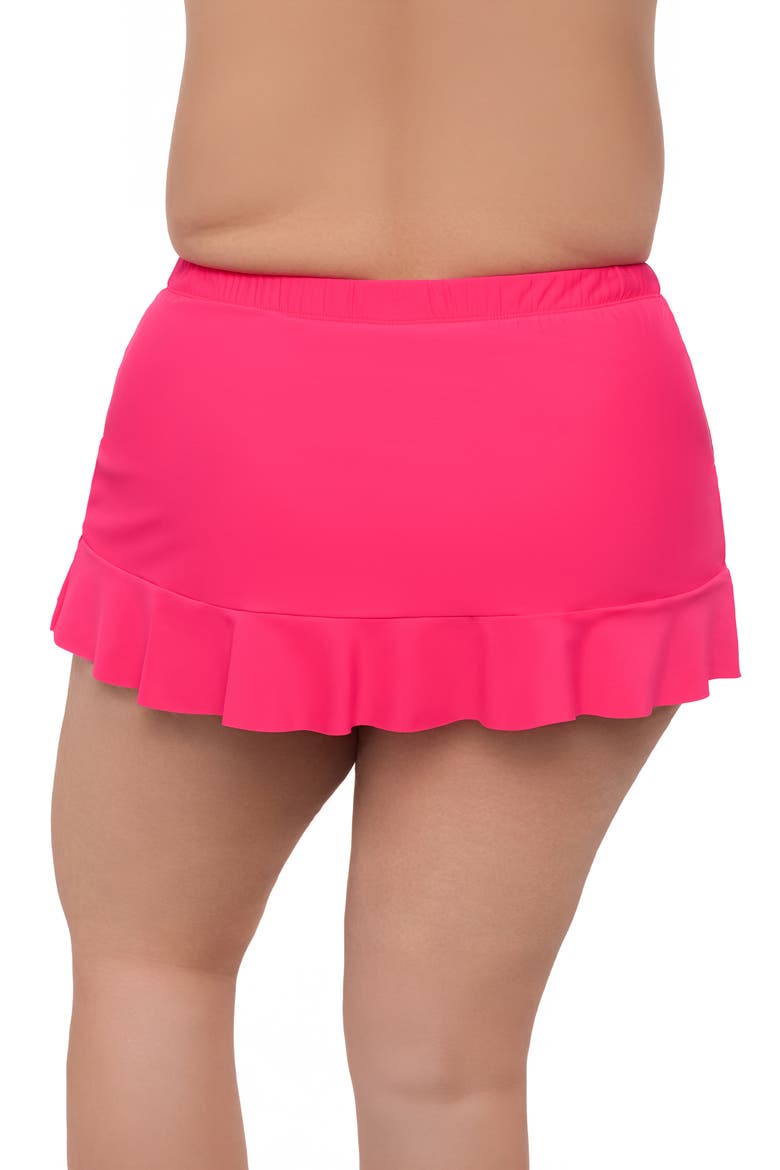 Plus Size High Waist Slimming Ruffle Skirt Swimsuit Bottom, Alternate, color, Rose Quartz