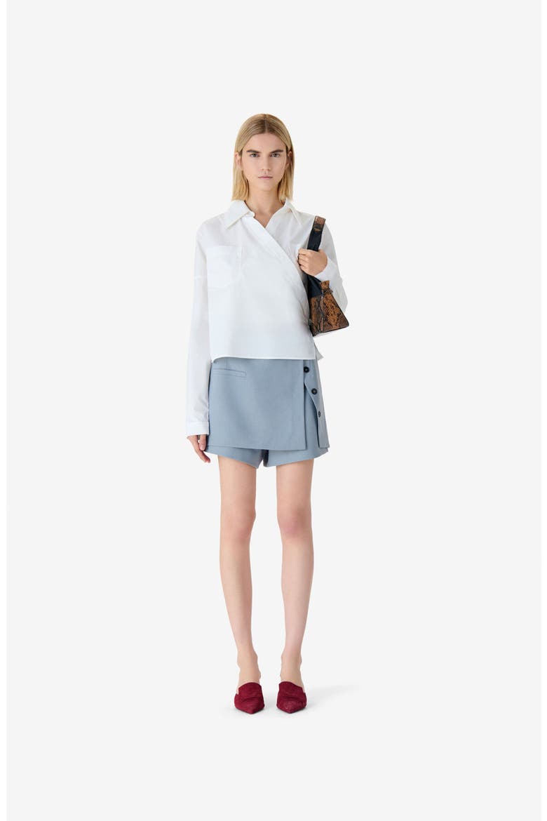 Lyra Poplin Shirt, Main, color, Ice Gray