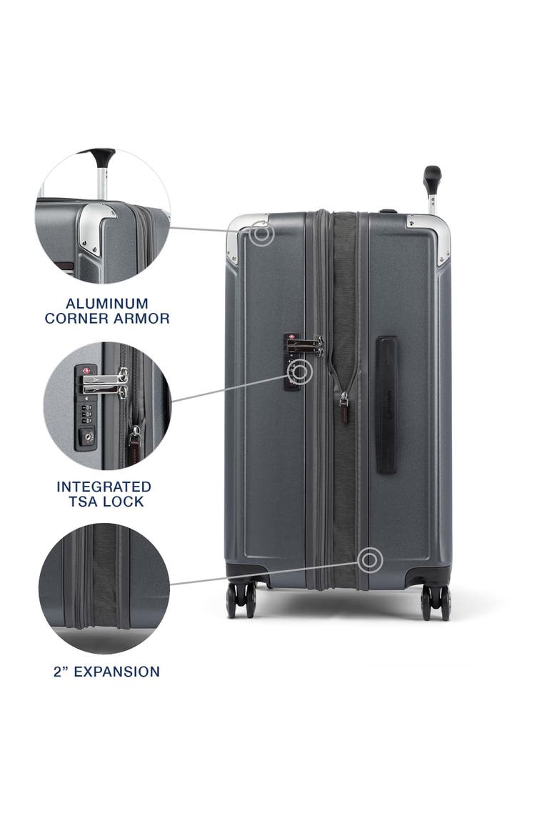 Platinum Elite Hardside Expandable 25" Medium Checked Spinner Luggage, Alternate, color, Vintage Grey