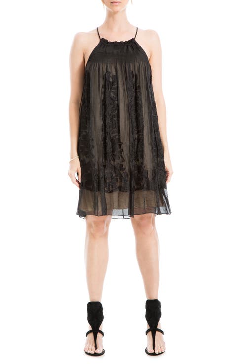 Halter Jacquard Short Dress
