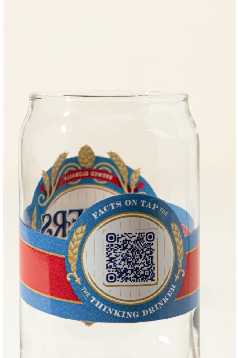 Beer Facts Every Day Interactive QR Can Glass, Alternate, color, Multi