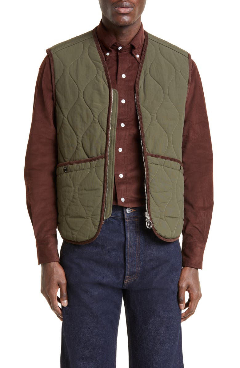 Drake's Quilted Nylon Gilet Vest, Main, color, 