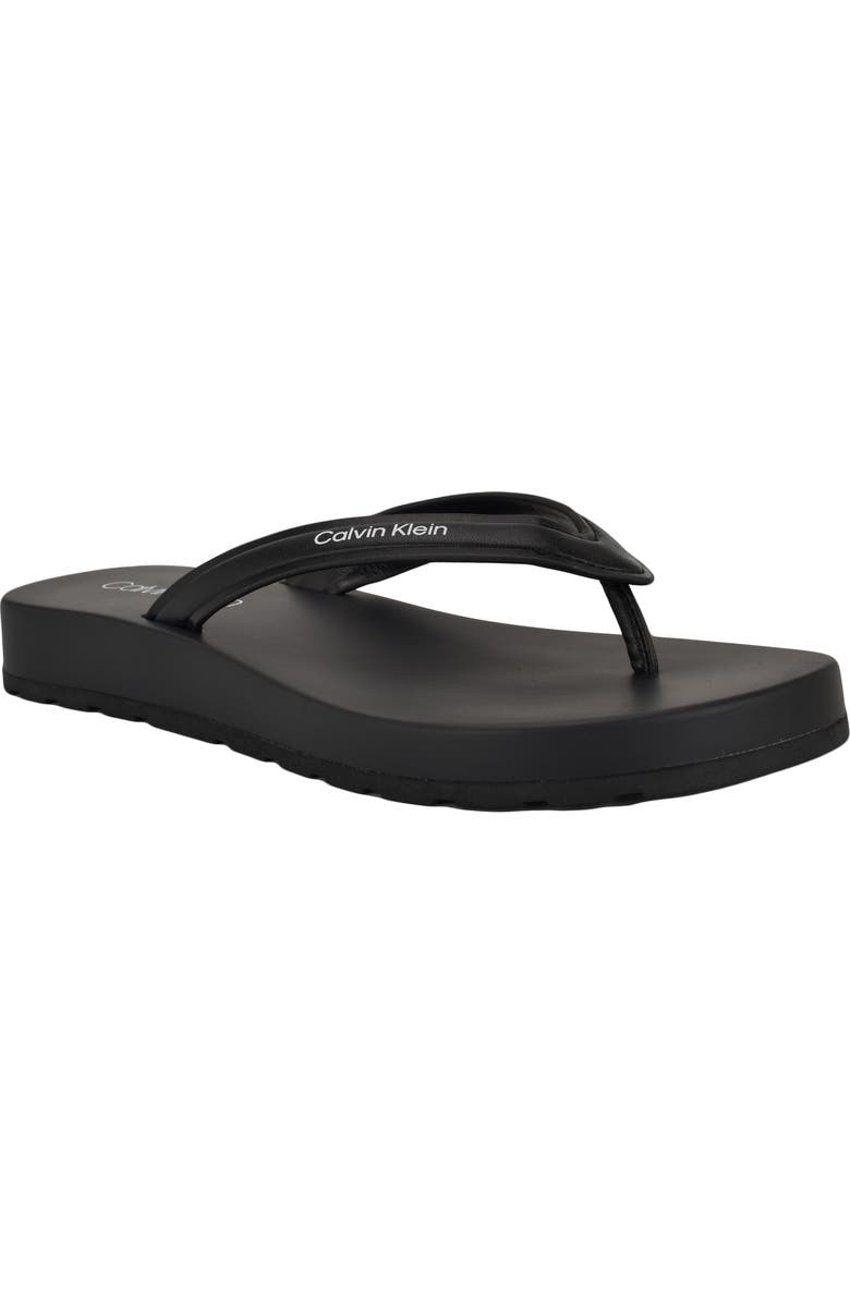 Calvin Klein Waves Flip Flop, Main, color, Black