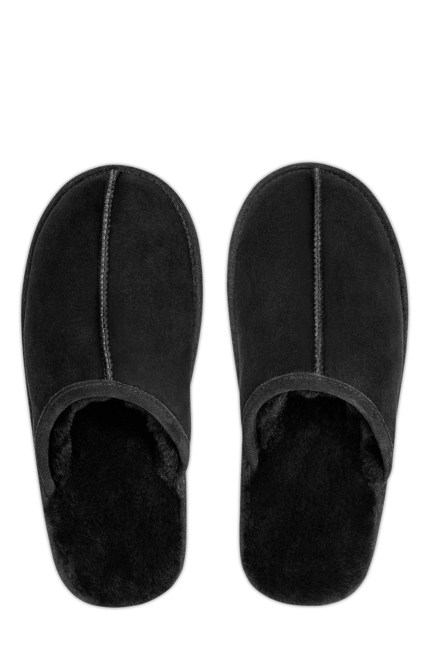 Togas Edmund Mens sheepskin slippers, Alternate, color, Black