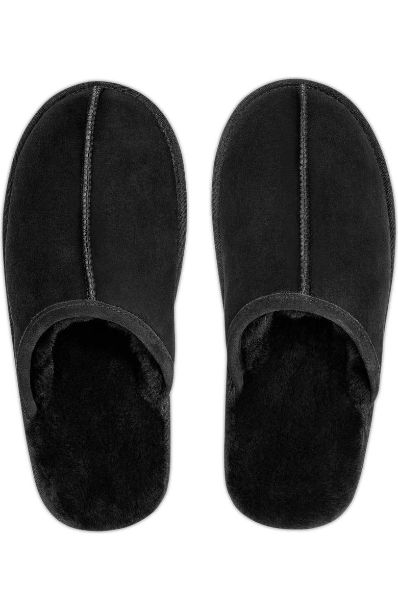 Togas Edmund Mens sheepskin slippers, Alternate, color, Black