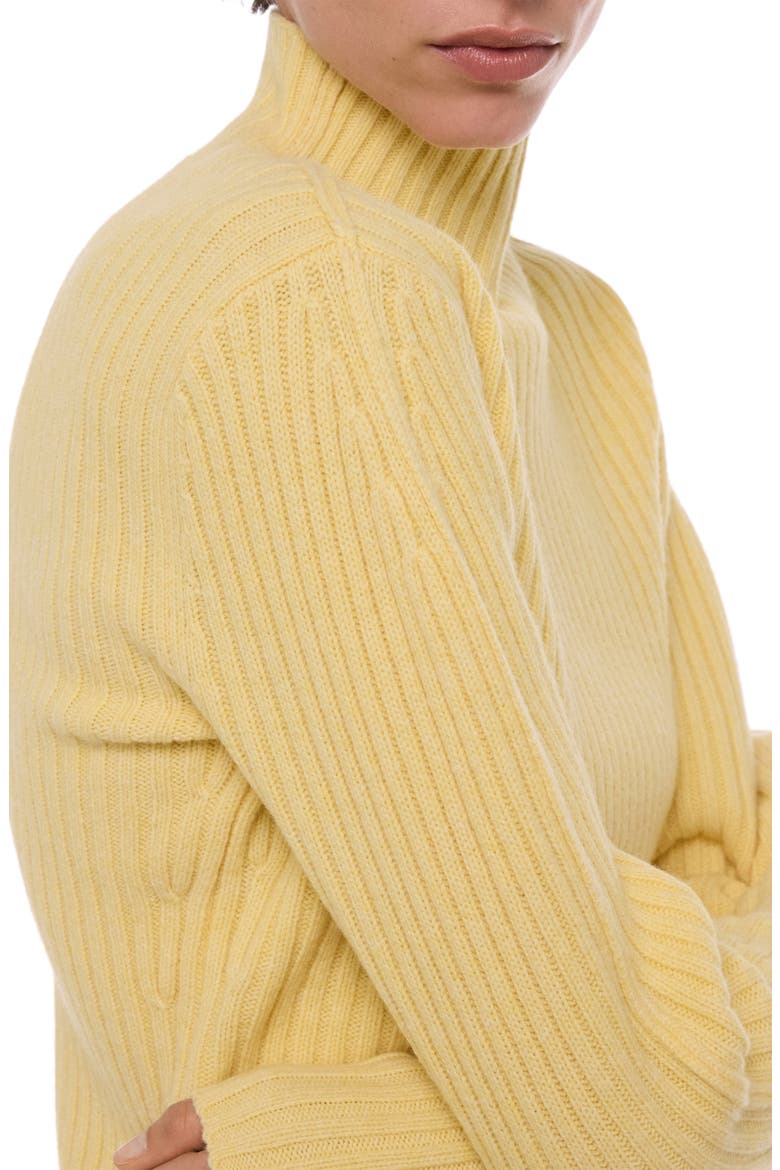 Rustic Rib Mock Neck Sweater, Alternate, color, SUNLIGHT