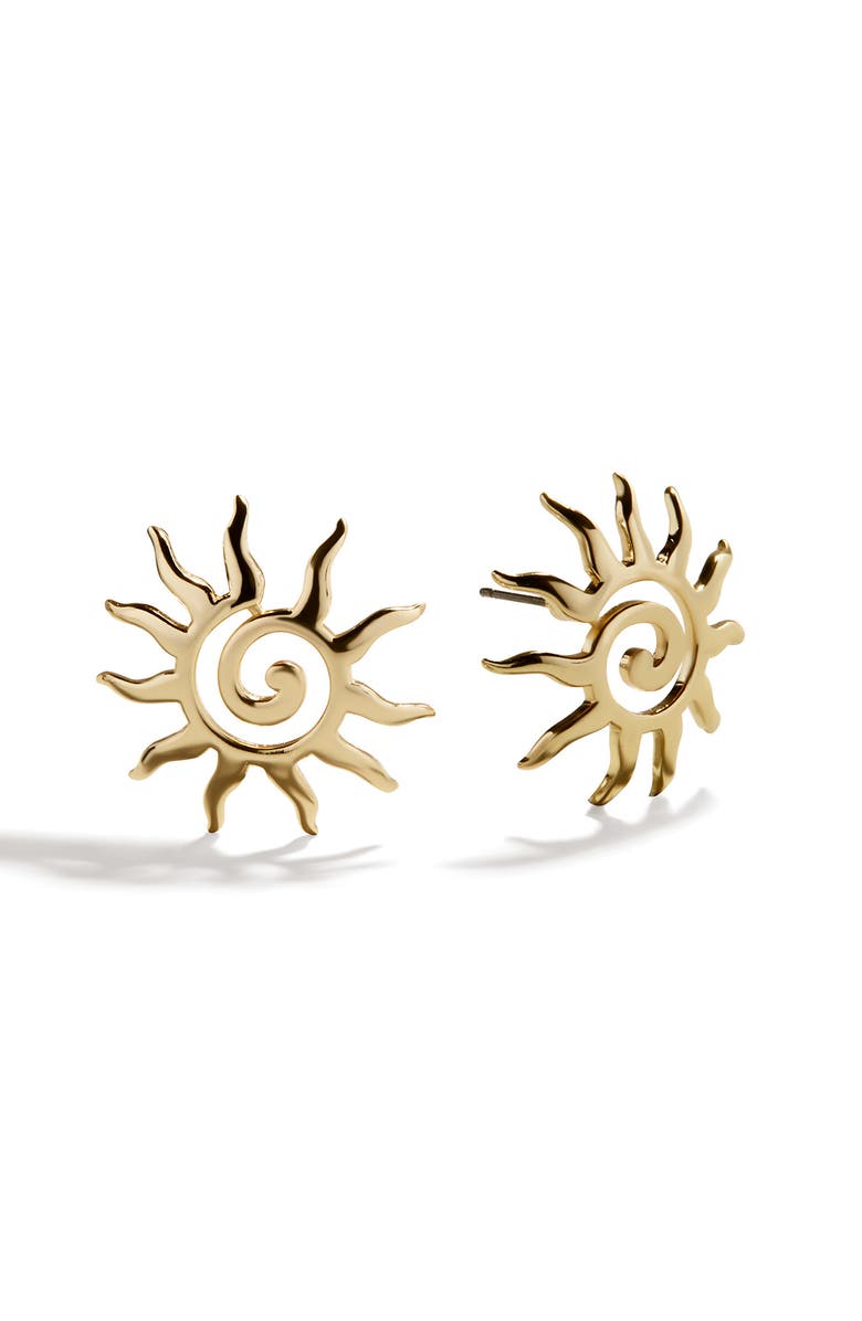 BaubleBar Solana Stud Earrings, Alternate, color, Gold
