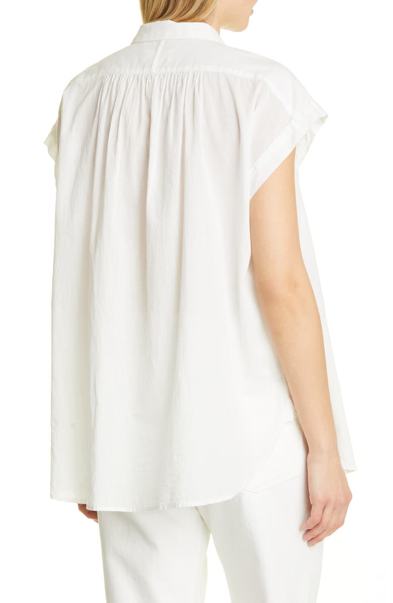 Nili Lotan Normandy Short Sleeve Cotton Blouse, Alternate, color, 