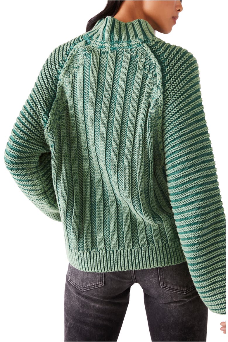 Sweetheart Mock Neck Sweater, Alternate, color, BOTANY