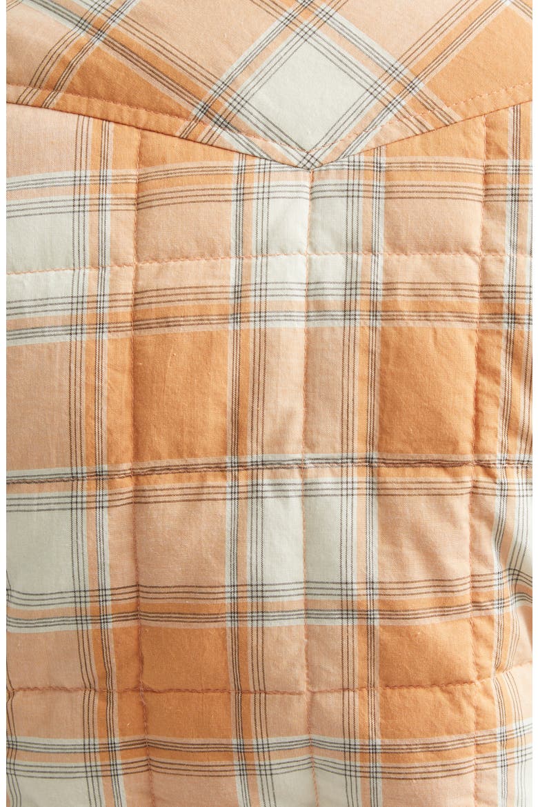 Nangy Quilted Shirt Jacket, Alternate, color, ORANGE CHECK