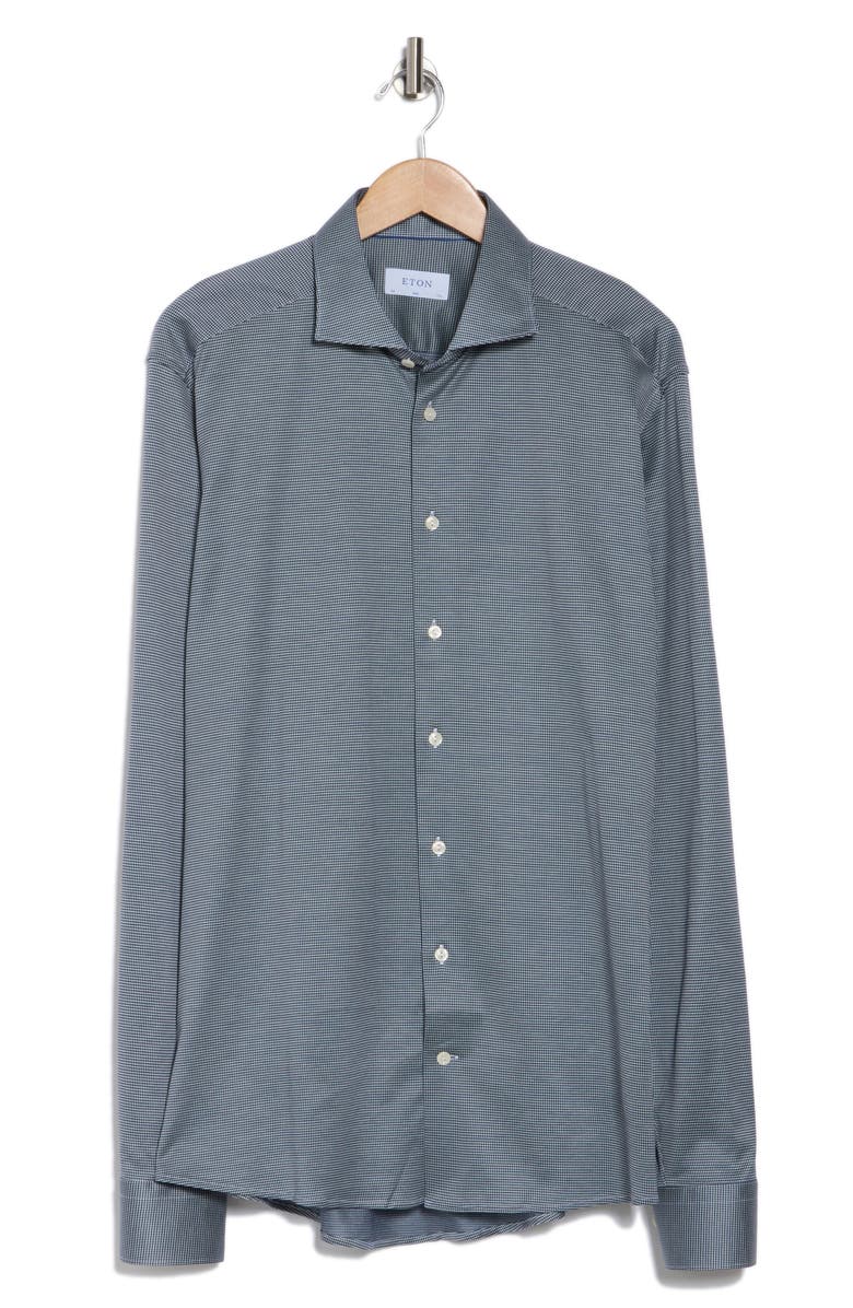 Eton King Slim Fit Check Cotton Dress Shirt, Alternate, color, 