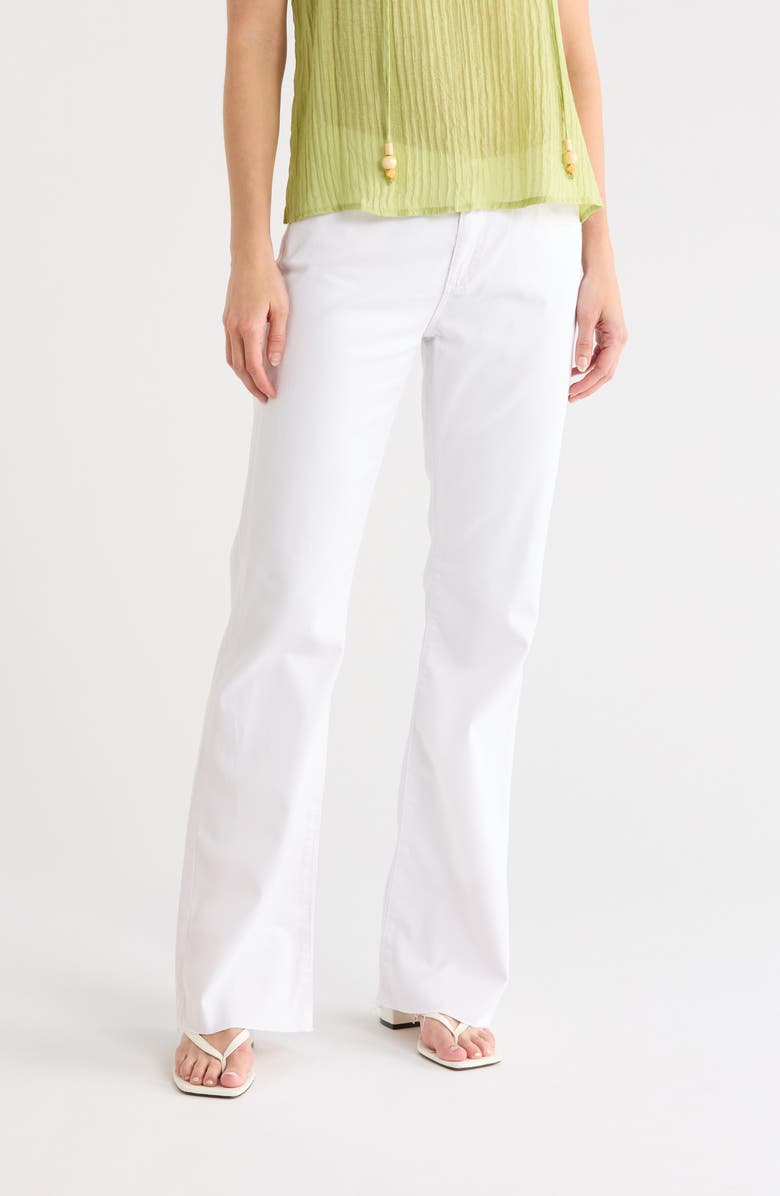 AG Angel Raw Hem Low Rise Bootcut Jeans, Main, color, Pearl White