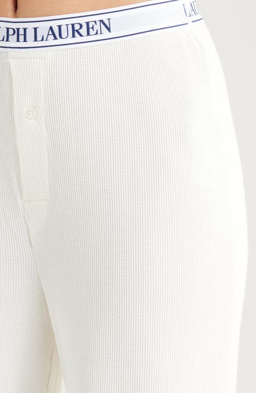 Polo Ralph Lauren Thermal Knit Pajams In Ecru