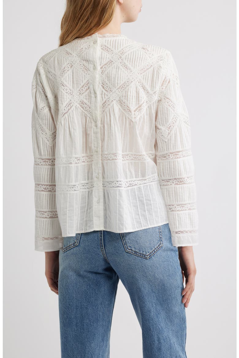 Lattice Lace Victorian Top, Alternate, color, WHITE