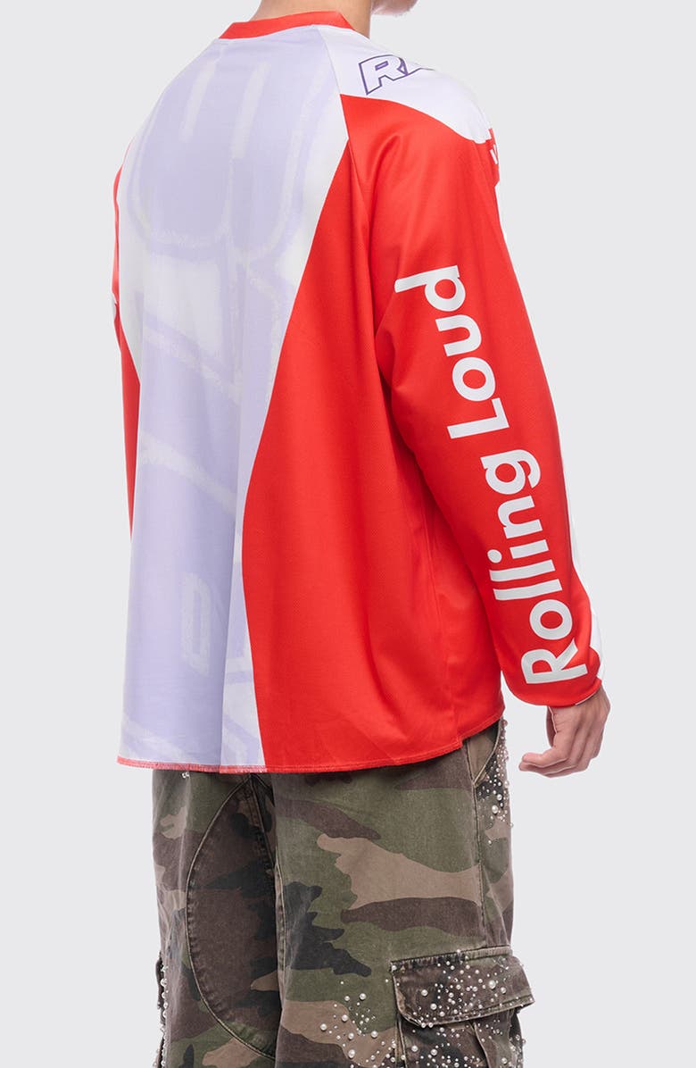 Rolling Loud RL Sport Oversize Moto Jersey, Alternate, color, Red