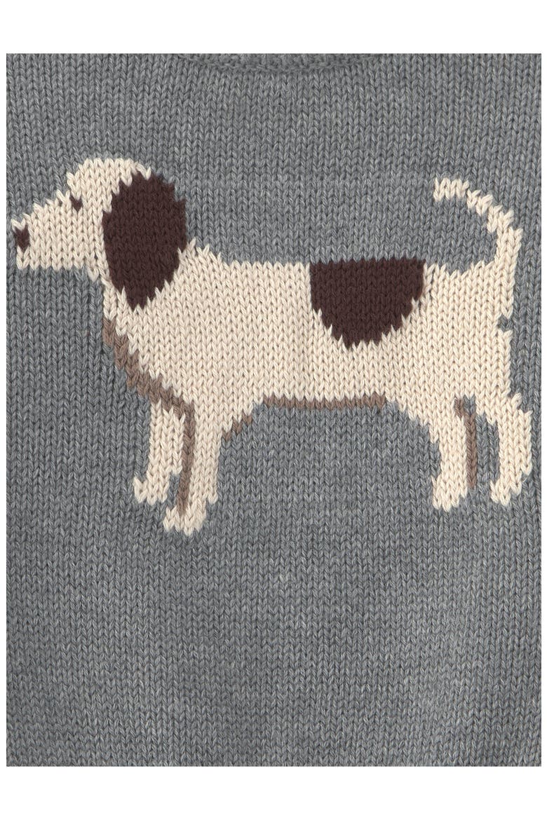 Kids' Organic Cotton Dog Sweater, Alternate, color, LP GREY DOG