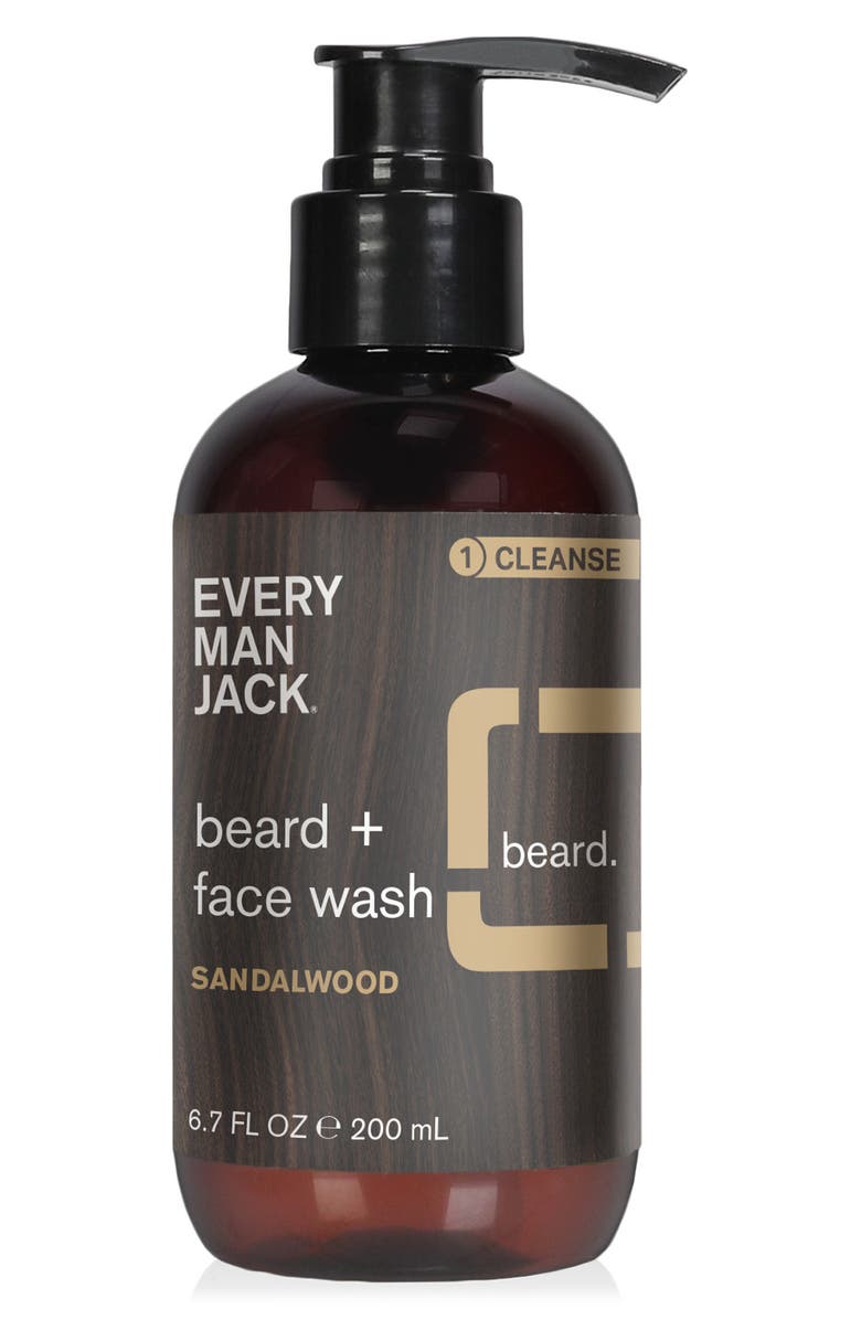 EVERY MAN JACK Sandalwood Beard + Face Wash, Main, color,