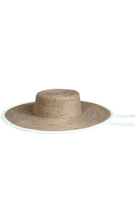 The Lolo Wide-brim Jute Boater Hat