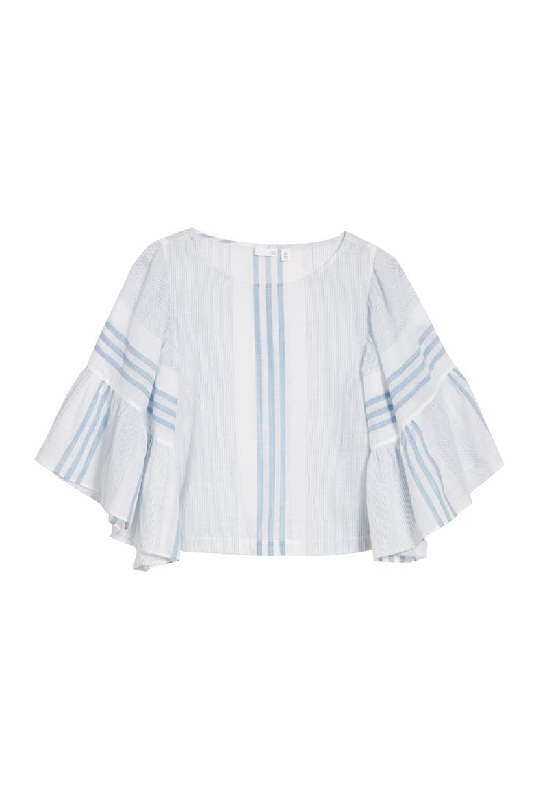 Stripe Ruffle Swing Top, Alternate, color, WHITE MIX STRIPE