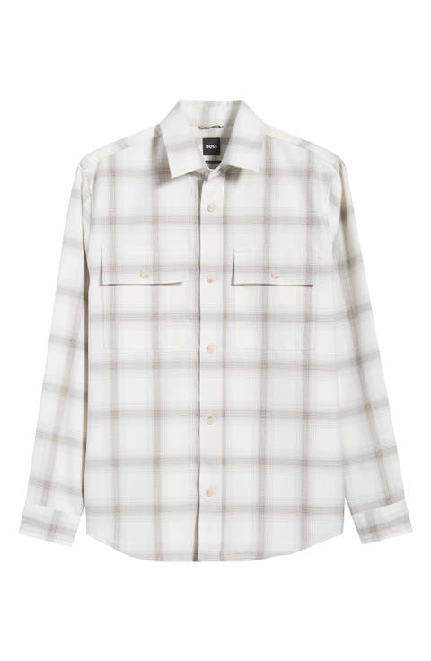 Trim Fit Check Button Front Shirt