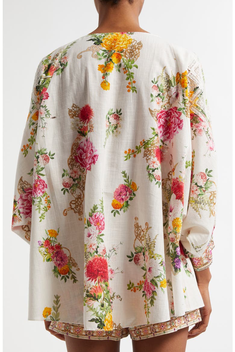 Egyptian Rose Print Raglan Sleeve Cotton Top, Alternate, color, EGYPTIAN ROSE